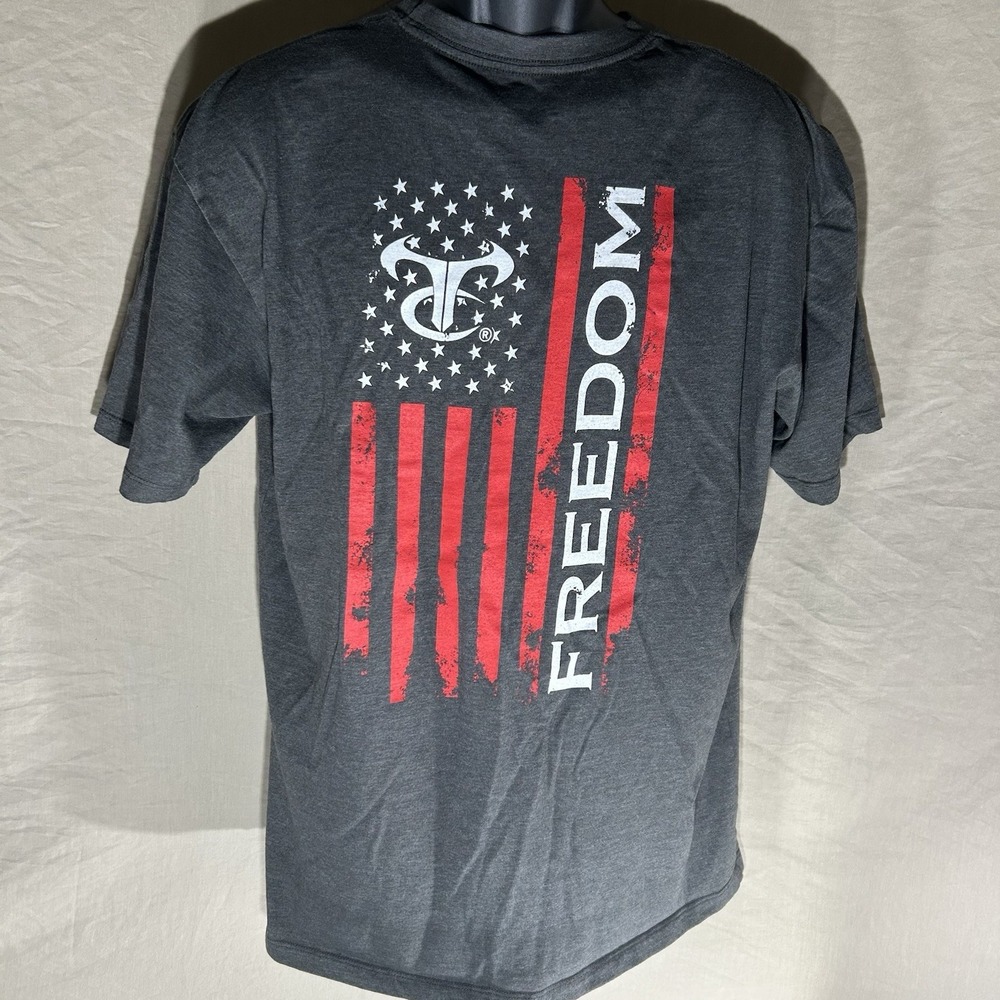 TrueTimber Men's Freedom American Flag Graphic‎ T-Shirt Gray Large
